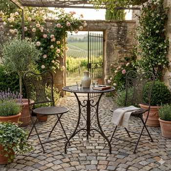 Elegantes Bistro-Set Eliza im romantischen Vintage-Design – Perfekt für Balkon, Terrasse & Garten