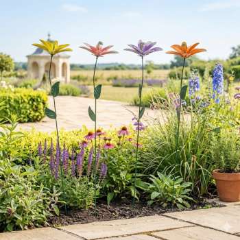 Bringen Sie Farbe in Ihr Paradies:  Metall-Gartenstecker 