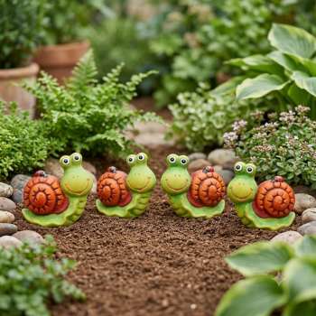 Fröhliches Schnecken-Quartett für Ihren Gartenparadies!
