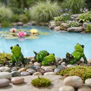 Charmante Frosch-Deko: Kleine Glücksbringer für Ihr Zuhause - 3er Set