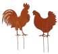 Preview: Rost-Deko Gartenstecker „Hahn & Henne“ – Landhaus-Charme für Ihren Garten