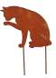 Preview: Metall-Gartenstecker „Katze“ im Rostlook – stilvolle Deko für Garten & Blumentopf