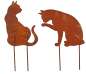 Preview: Metall-Gartenstecker „Katze“ im Rostlook – stilvolle Deko für Garten & Blumentopf