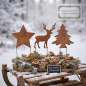 Preview: 3er-Set Beetstecker Tannenbaum, Stern & Hirsch – stimmungsvolle Gartendeko in Braun