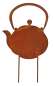 Preview: Teekannen-Gartenstecker aus Metall – Rostoptik im Vintage-Stil