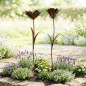 Preview: Wunderschönes 2er Set Gartenstecker Blume braun