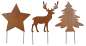 Preview: 3er-Set Beetstecker Tannenbaum, Stern & Hirsch – stimmungsvolle Gartendeko in Braun