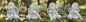 Preview: 4er Set Goldige Engel mit Herz ca. 5 cm - Dekoration