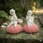 Preview: 2er Set Süße Engel auf Rosenkissen ca. 16 cm - Dekoration
