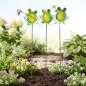 Preview: 3er Set Schöne Gartenstecker Frösche dick ca. 85 cm - Gartendekoration