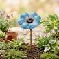 Preview: Zauberhafter Gartenstecker Glasblume hellblau -  ca. 100 cm - Gartendekoration