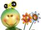 Preview: Lustige Gartenfigur Frosch Franz "Blume" ca. 42 cm - Gartendekoration