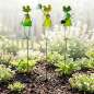 Preview: 3er Set Schöne Gartenstecker Frösche dünn ca. 90 cm - Gartendekoration