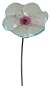 Preview: Zauberhafter Gartenstecker Glasblume weiß mit lila Rand - ca. 100 cm - Gartendekoration