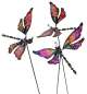 Preview: 3er Set Farbenfrohe Gartenstecker Libelle ca. 55 cm - Gartendekoration