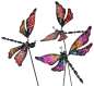 Preview: 3er Set Farbenfrohe Gartenstecker Libelle ca. 55 cm - Gartendekoration