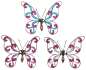 Preview: 3er Set Farbenfrohe Gartenstecker Schmetterlinge Glitzer ca. 55 cm - Gartendekoration