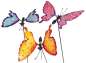 Preview: 3er Set Farbenfrohe Gartenstecker Schmetterling Pfeifenputzer ca. 55 cm - Gartendekoration