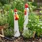 Preview: 2er Set Lustige Zaunhocker verrückte Hühner ca. 39 cm - Gartendekoration