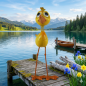 Preview: Bunter Gartenvogel mit Federkopf Deko!!!