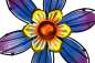 Preview: Schönes, dekoratives Windrad Blume in lila-blau ca. 88 cm - Gartendekoration