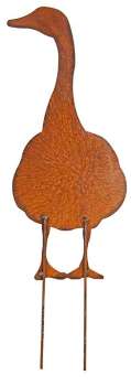 Preview: Metall-Gänse im Rostlook – Charmante Gartenstecker für Frühling & Sommer