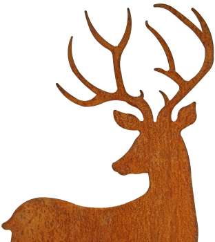 Majestät im Garten – Beetstecker Hirsch in Rostoptik