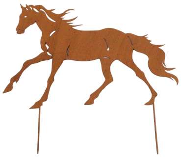 Wunderschöner Beetstecker Pferd galoppierend ca. 35 cm - Gartendekoration