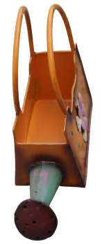 Goldige Pflanztasche Blümchen ca. 22 cm - Gartendekoration
