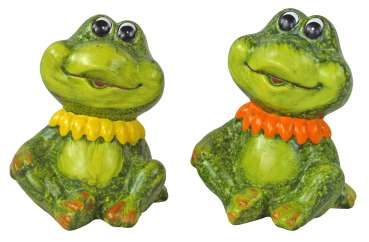 Preview: Bringen Sie Leben in Ihr Zuhause: Das charmante Frosch-Duo mit Kragen