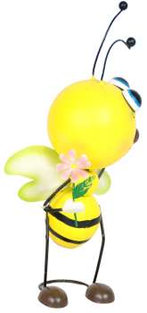 Süße Biene Sumsi grün mit Blume ca. 35 cm - Dekofigur