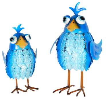 2er Set Liebenswertes Vogelpaar Rosi & Rudi - Dekofigur