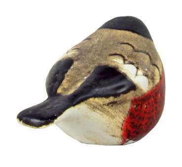 Preview: Keramik-Rotkehlchen im 2er-Set – Dekorative Vogelfiguren in Rot und Braun