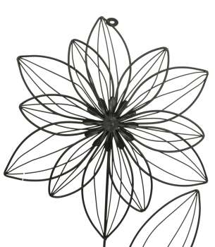 Reizendes, dreidimensionales Wandbild Blume aus Metall - Dekoration