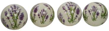 4er Set Wundervolle Dekokugel Lavendel groß ca. 10 cm - Teichdekoration
