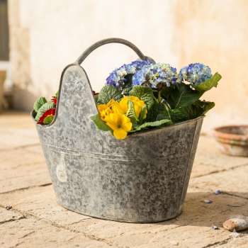 Vintage Metalleimer/ Pflanzeimer im rustikalen Landhausstil – vielseitig & dekorativ