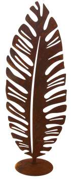 Preview: Feder auf Platte in Rostoptik – Dekoratives Highlight mit Vintage-Charme