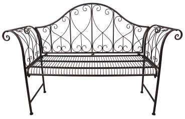 Preview: Elegante Gartenbank Eliza aus Metall – stilvoller Komfort für deinen Außenbereich