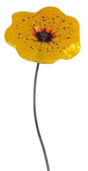 Zauberhafter Gartenstecker Glasblume gelb ca. 120 cm - Gartendekoration