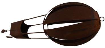 Preview: Dekorativer Heißluftballon in Rostoptik mit Pflanzkorb