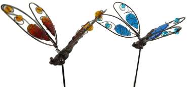 Zauberhafte Gartenstecker Libelle - Set 4 tlg.