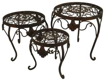 3er Set Hübscher Pflanzhocker Tecla - Gartendekoration