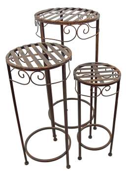 Preview: Eleganter Metall-Blumenständer im Vintage-Look Tecla klein ca. 20 cm - Gartendekoration