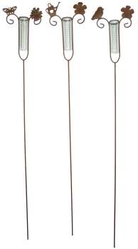 Schöner Regenmesser Blume und Vogel ca. 120 cm - Gartendekoration