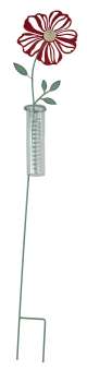 Preview: Charmanter Regenmesser Blume rot - Höhe ca. 80 cm