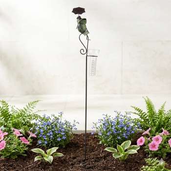 Wunderschöner Regenmesser Frosch Flori mit Schirm