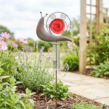 Hübscher Regenmesser Schnecke ca. 110 cm - Gartendekoration