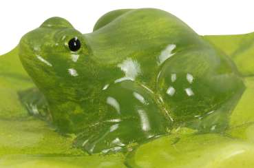 2er Set Niedliches Schwimmtier Frosch auf Blatt ca. 9 cm - Teichdekoration