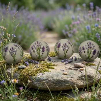 4er Set Wundervolle Dekokugel Lavendel mittel ca. 8 cm - Teichdekoration