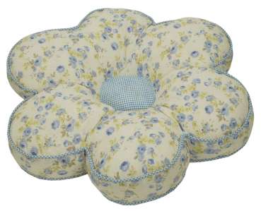 Bezaubernde Stuhlauflage Blume blau ca. Ø 42 cm – Sitzpolster